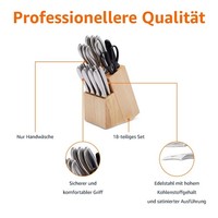 Edelstahlmesser-Set Mit Komfortgriff & Block 18 StüCk Schwarz Amazon Basics