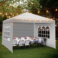 Pavillon 3x3m Gartenzelt Partyzelt Festzelt Garten Event Zelt Gartenmöbel Weiß