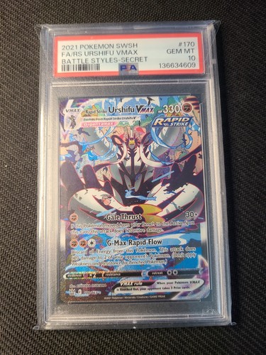PSA 10 Pokemon 2021 Battle Styles Rapid Strike Urshifu VMAX 170/163 Alternate...
