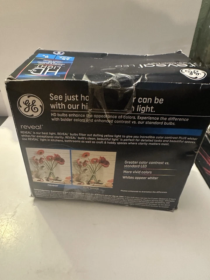 Ge Reveal HD+ LED Light Bulbs, 650 Lumens,  1-Pk OF 2 BULBS (9w) Dwkhome - Image 3 of 4