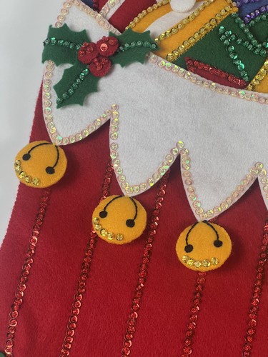 Bucilla fertiges Unterlegkeil voller Spielzeug Jumbo Weihnachten Filzstrumpf Wandbehang - Bild 8 von 12
