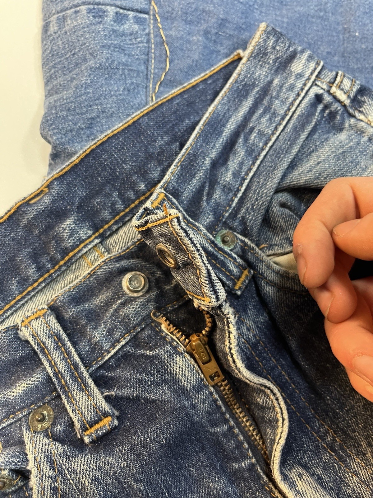 Vintage 60s Patchwork Levis 302 Flared Selvedge H… - image 10