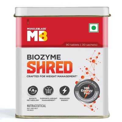 MuscleBlaze Biozyme Shred 90 Tabs + Energy Pro | Weight Loss & Metabolism Boost