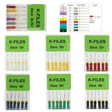 10-100 packs Dental Stainless Steel /H/K/R-FILES Endo Hand Root Canal File 25 mm