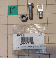ROHN 340034A GROUND LUG, CRIMP TYPE TO 4 W/ 3/8" BOLT  NUT  NEW  