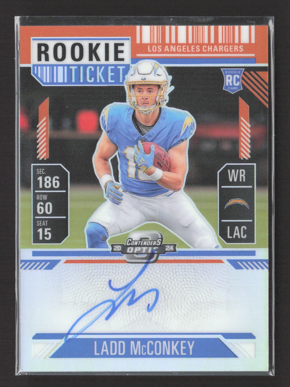 2024 Panini Contenders Optic Rookie Ticket Auto Ladd McConkey #110 Orange /50