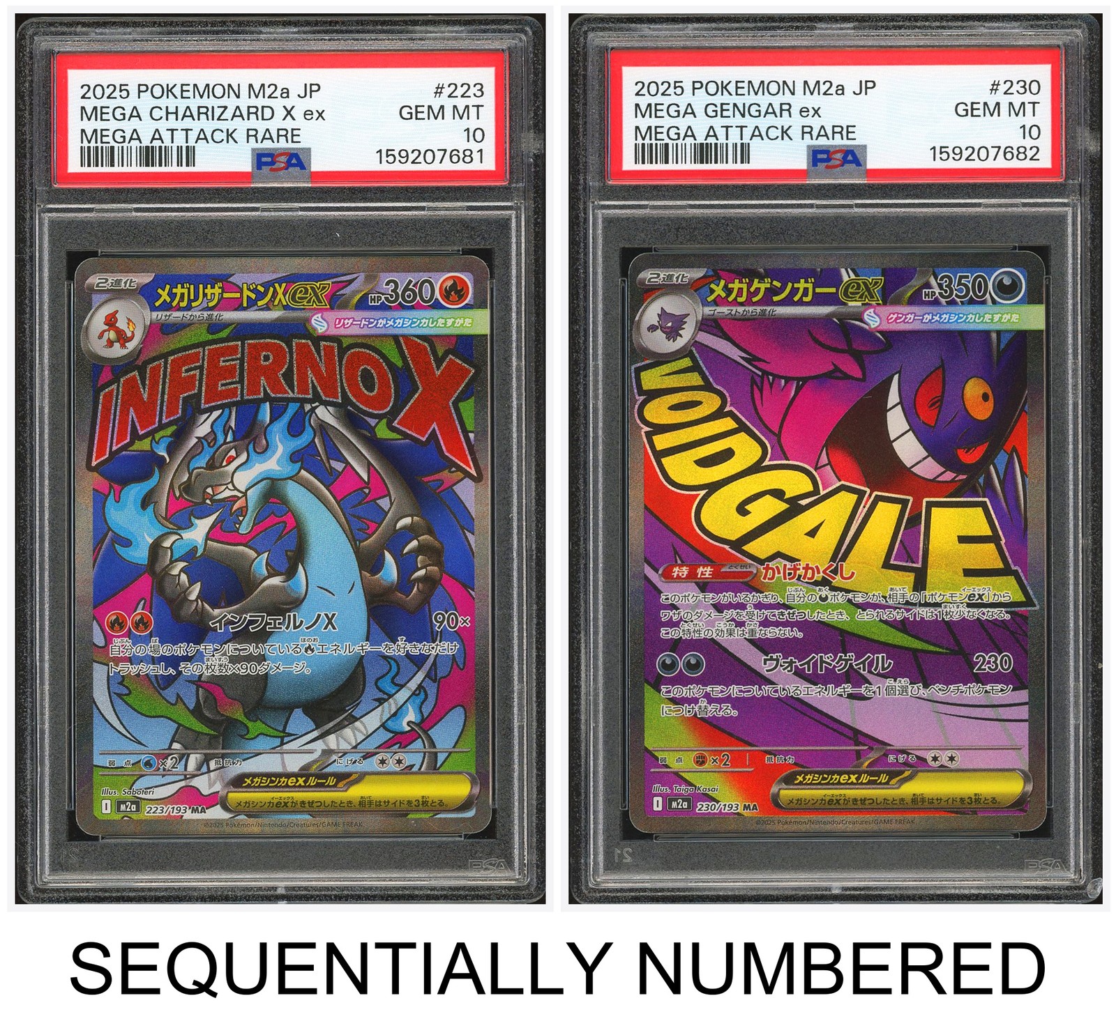 Pokemon PSA 10*2 Mega Charizard X ex & Mega Gengar ex MA 2025 M2a Japanese