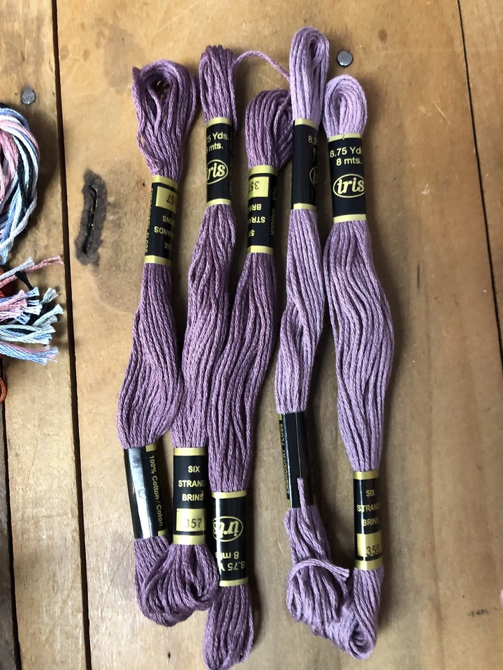 Embroidery Floss Thread Lot 80 plus Skeins Mostly Iris Brand a few DMC - Image 3 of 4