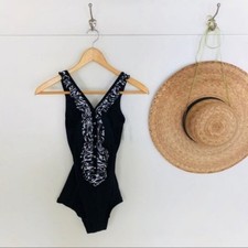 Rose Marie Reid Black White One Piece NWT