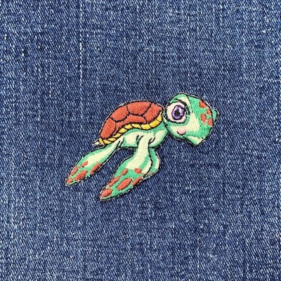 Baby Turtle Applique Patch Embroidered Sea Creature Animal Badge 2-3/8'' Iron On