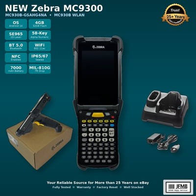 Zebra MC9300 MC930B-GSAHG4NA MC930B WLAN 1D Laser SE965 58-Key Cradle Android 14