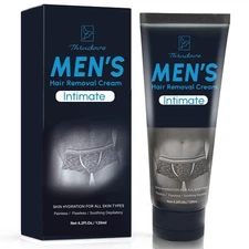 Hair Removal Cream for Men - Painless Depilatory Cream for Manscaping Unwante...