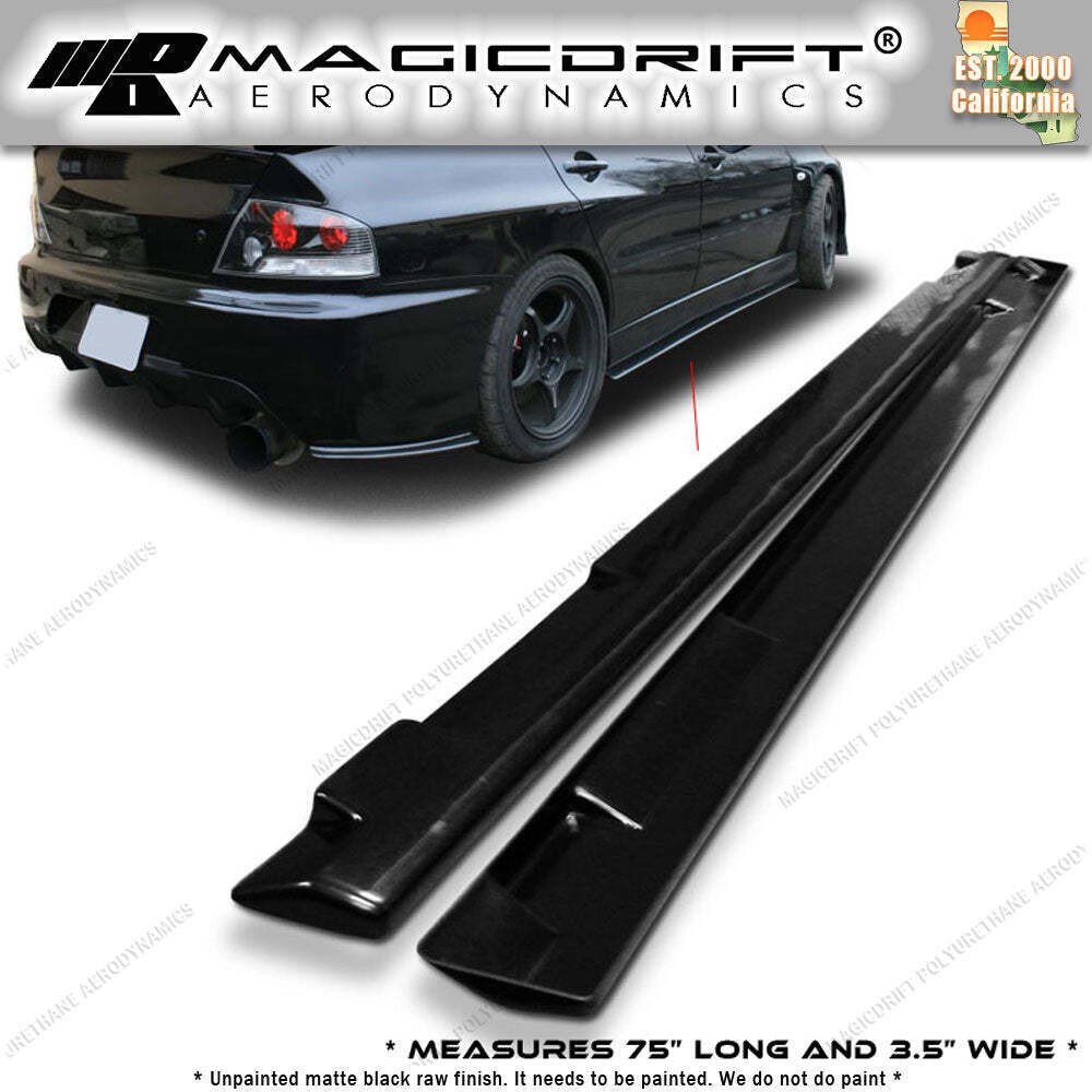 For 01-07 Mitsubishi EVO 7 8 9 Side Skirts Rocker Panel Extensions