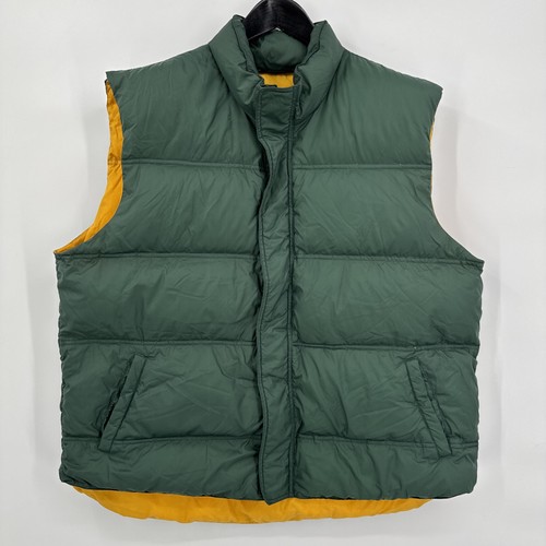 Northwoods & The Company Store Men's Vintage XL Down Filled Vest Green Yellow