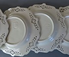 4 Vintage LEEDS Creamware Reticulated Porcelain 7" Plates Embossed SWAGS Flowers — photo 6