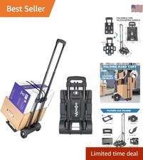Compact Folding Dolly Cart with Expandable Base - Ideal for Luggage and Travel