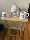 Vintage Coca-Cola Igloo Polar Bear Cookie Jar with Lid and 2 Mugs 2005 No Box