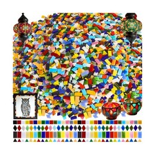 3200 Pcs Mosaic Tiles, Glass Mosaic Tiles for Crafts Bulk, Assorted Color Sta...