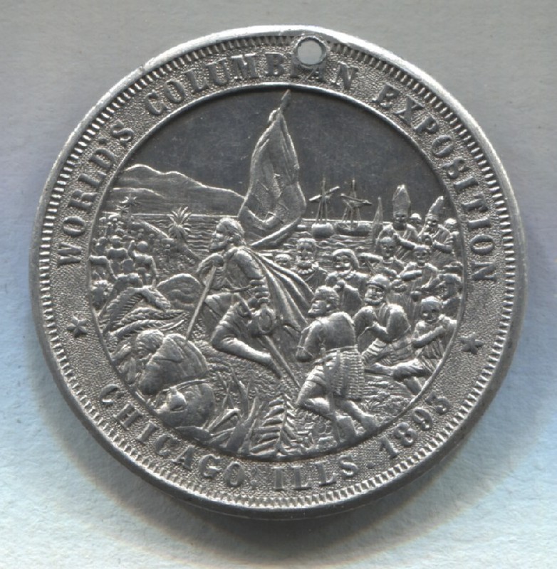 1893 Chicago Columbian Expo Bohsmeem Spices Aluminum 35mm Medal See Scans