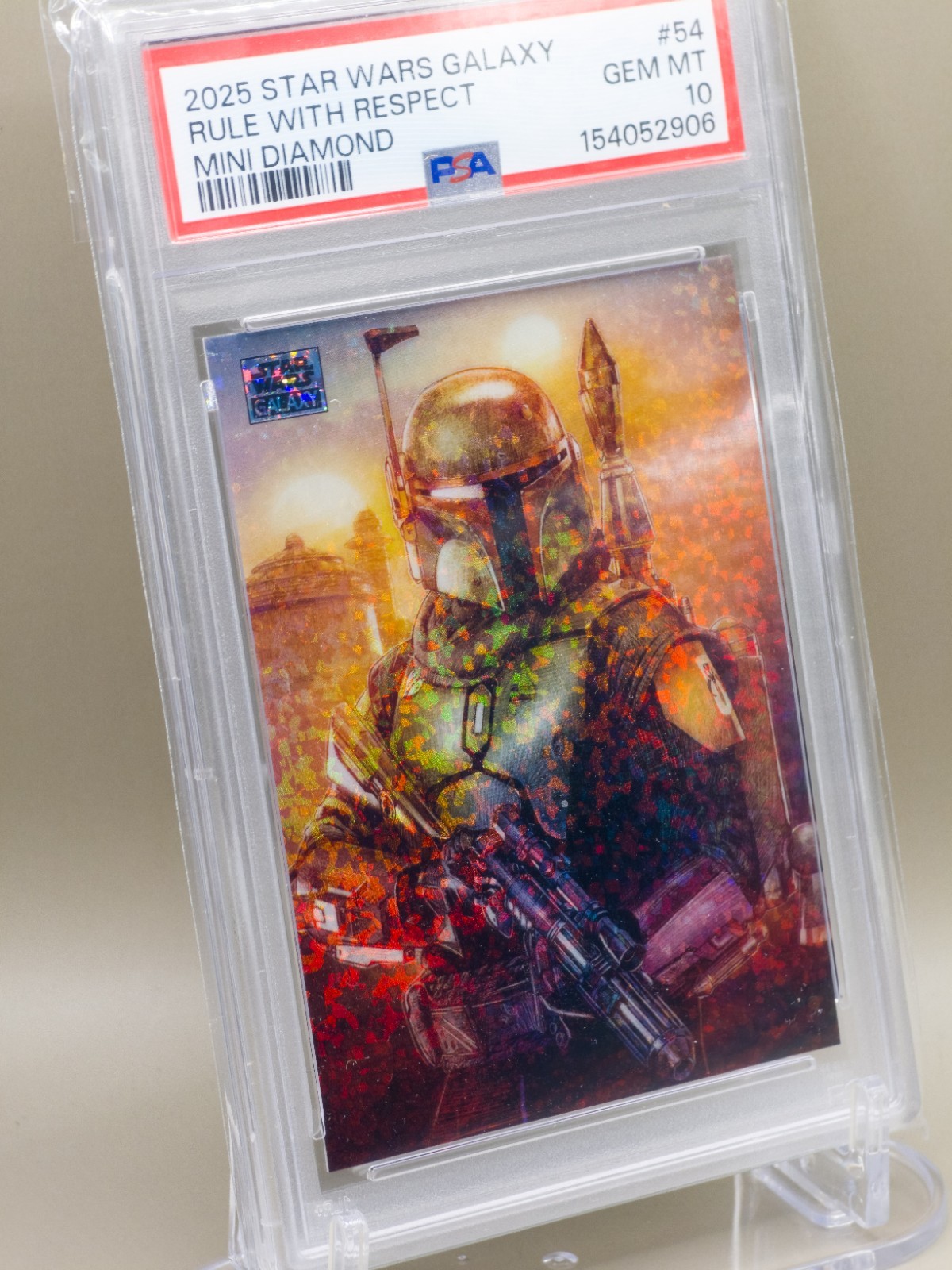 2025 Topps Star Wars Galaxy #54 RULE WITH RESPECT MINI DIAMOND PSA 10