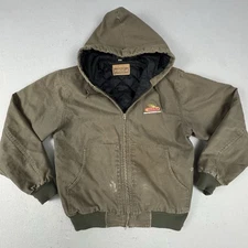 Vintage Swingster Dekalb Seed Barn Jacket Coat Men’s M Canvas Green Quilted
