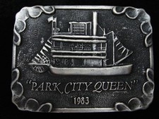 QC05119 VINTAGE 1983  PARK CITY QUEEN RIVERBOAT  COMMEMORATIVE BELT BUCKLE