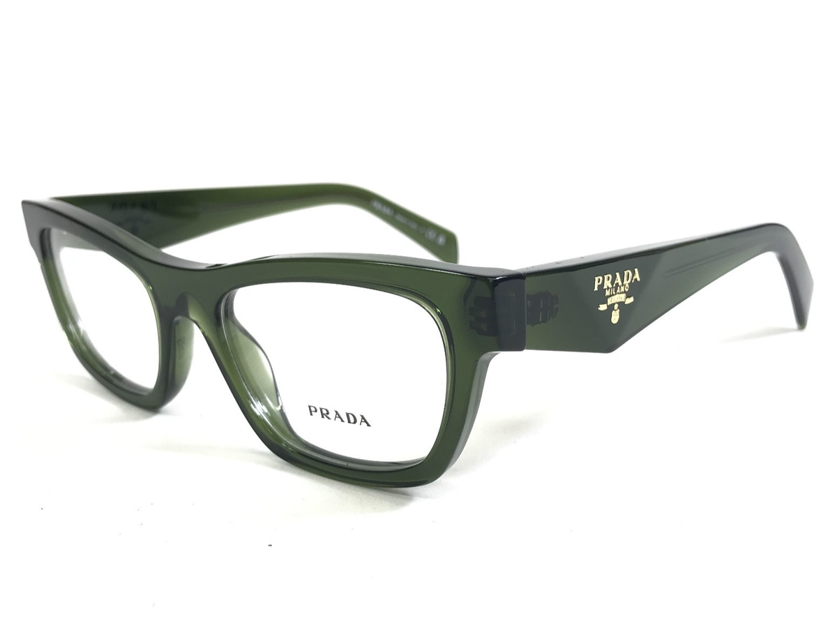 Prada Eyeglasses Frames VPRB01 19Z-1O1 Olive Green Cat Eye 