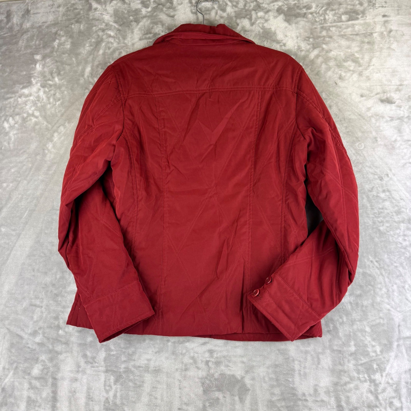 Façonnable Quilted Button Down Jacket Womens M Re… - image 5