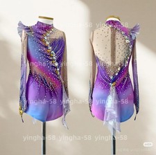 Figure Skating Dress Ice Skating Dress Competition Skating Wear purple dyeing