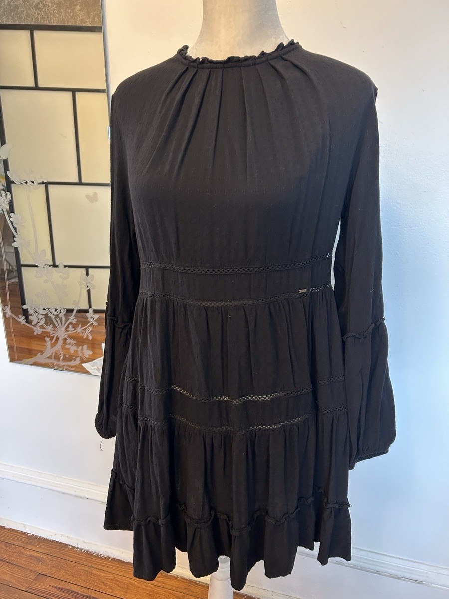 superdry dress black Superdry Women's Velvet Square Neck Mini Dress Brown / Blackbean