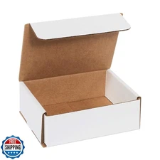 BOX USA Small Shipping Boxes 6"L x 5"W x 2"H, 50-Pack - White Box