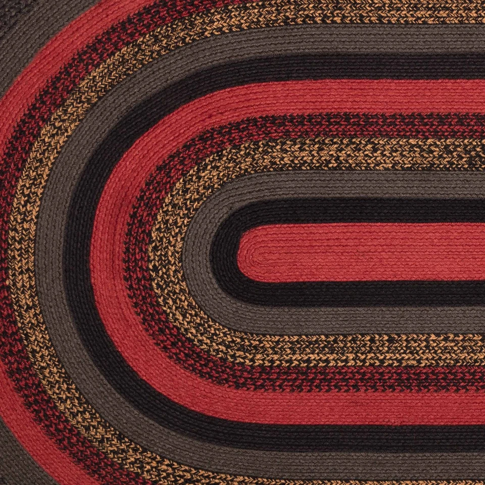 Alfombra de área Cumberland yute rústica 60x96 ovalada almohadilla antideslizante piso a rayas marcas VHC Foto 3 de 4