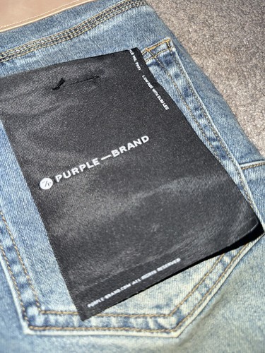 Größe 32 - lila Markenjeans zerrissen dunkelblau nagelneu mit schwarzem Etikett Modejeans - Bild 6 von 7