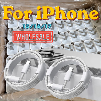 #ad #ad PD Fast Charger Block Braided Type USB C To USB C Cable Lot For iPhone 15 16 17 $88.51