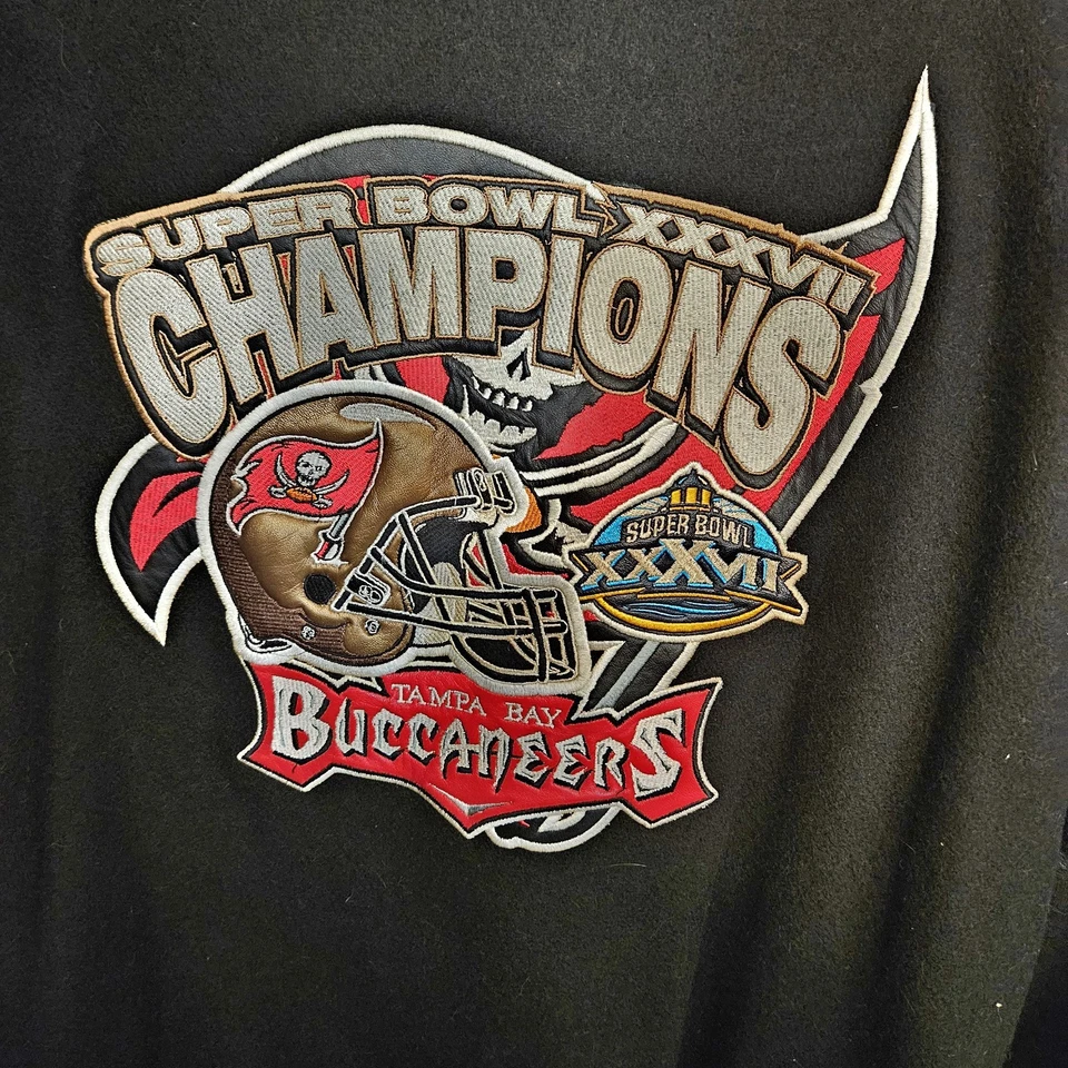 NFL Super Bowl Fútbol Tampa Bay Buccaneers Chaqueta de Cuero Reebok Jeff Hamilton Foto 4 de 4