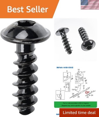 25pcs Torx Truss Head Panel Screws for VW & Audi - Glossy Black Finish
