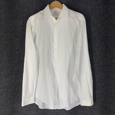 Calvin Klein Shirt Men XL White Button Up Collared Long Sleeve Slim Fit Regular