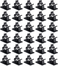 30 Pcs Black Clips Self Adhesive Backed Nylon Wire Adjustable Cable Clips