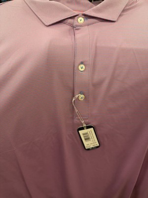 johnnie-O Performance Blue/Red Striped Men's XXL Short Sleeve Polo UV