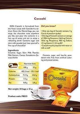 DXN Cocozhi Flavored Chocolate Drink Mix with Ganoderma 20 sachets