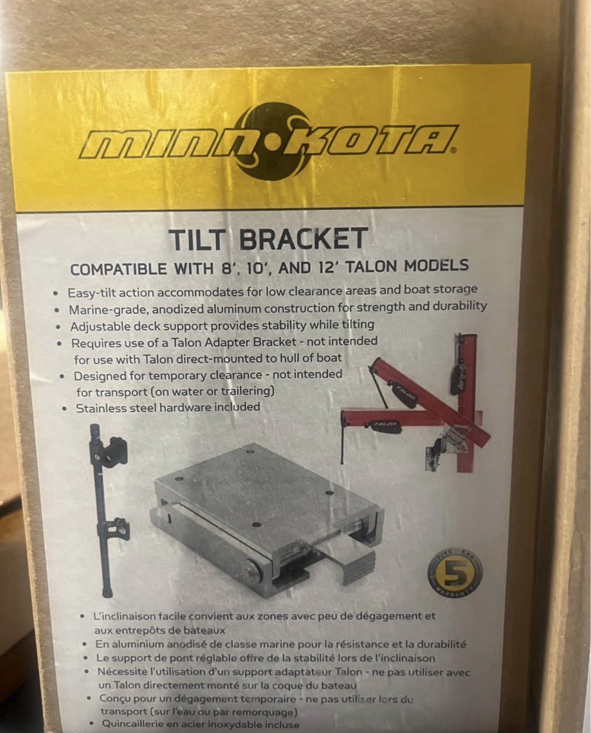 Minn Kota Talon Tilt Bracket f/8', 10' & 12' Three-Stage Talons