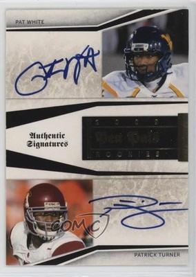 2009 Playoff National Treasures Pat White Patrick Turner Rookie Auto RC k4s
