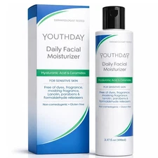 YOUTHDAY Daily Facial Moisturizer Hyaluronic Acid Ceramides Sensitive Skin 100ml