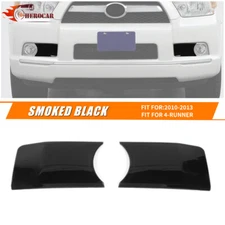 2PC Smoked Black Front Fog Light Guard Cover Trim Overlay For 4Runner 2010-2013