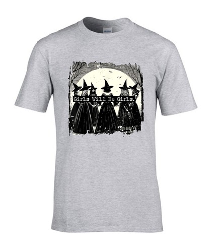 Maglietta Halloween Strega Ragazze Saranno Ragazze, Spaventosa Zucca Pennywise Chucky Top - Foto 5 di 7