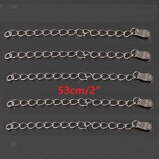 5 Pics 925 Sterling Silver Chain Extension Bracelet Necklace Extenders 53mm/2"