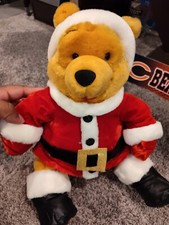 VINTAGE Disney Store Winnie the Pooh Christmas Santa Claus Plush 1999