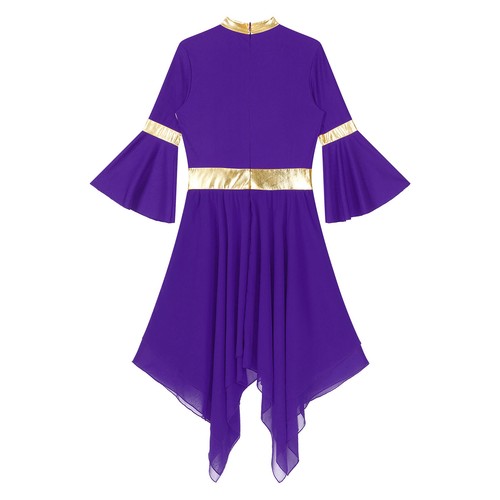 Women Asymmetrical Lyrical Liturgical Praise Dance Dress Church Festival Costume - Picture 58 of 73