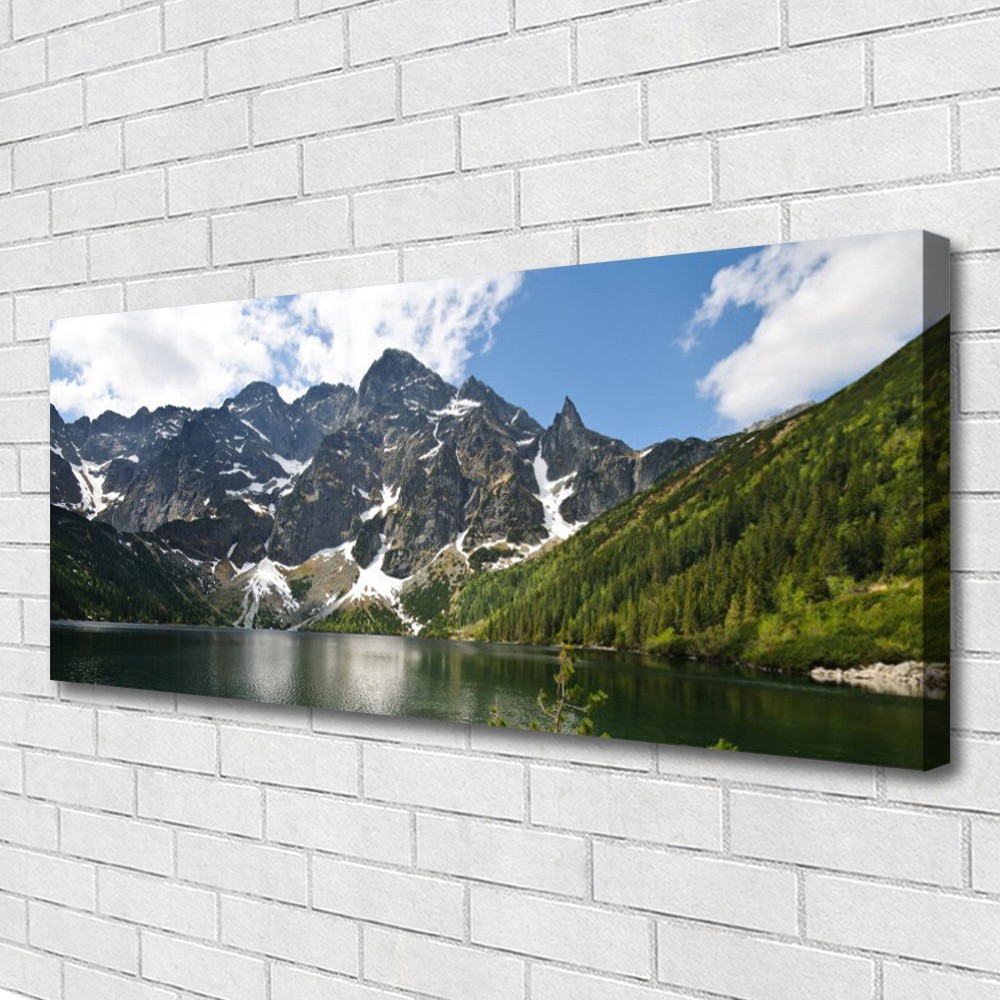 Tableaux sur toile paysage de montagne haute définition châssis bois 125x50