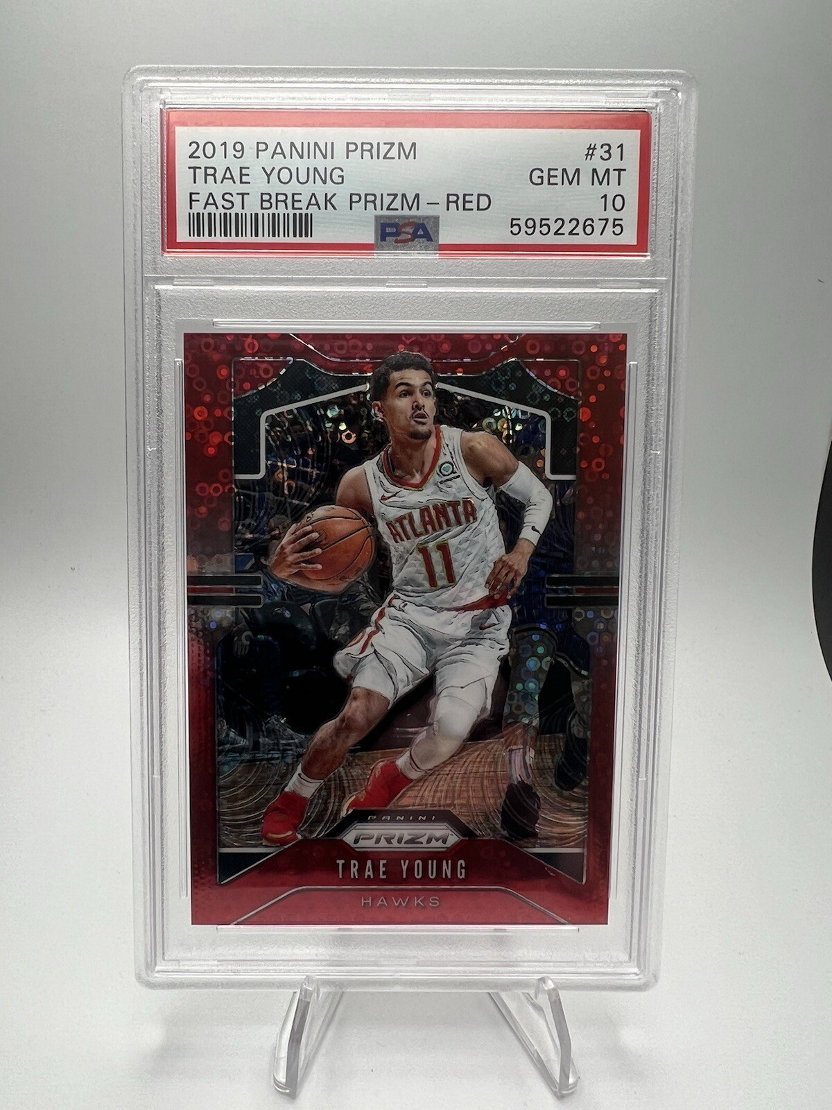2019-20 Panini Prizm TRAE YOUNG /125 Fast Break Red Prizm #31 PSA 10 Hawks
